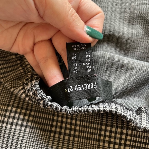 Forever 21 + Plus Motel Glen Plaid Gingham Check Gray Spaghetti Strap Mini Dress - Picture 6 of 8
